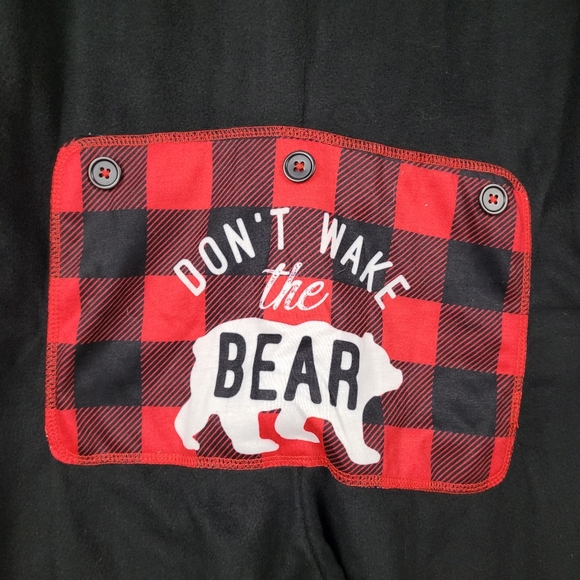 HOLIDAY#FAMJAMS | "Don't Wake The Bear" fleece button up plaid pjs pajamas - Picture 3 of 7